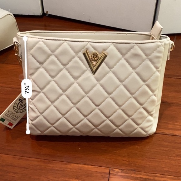 Valentino Orlandi Off White and Gold Quilted Cross Body Purse - Picture 10 of 11